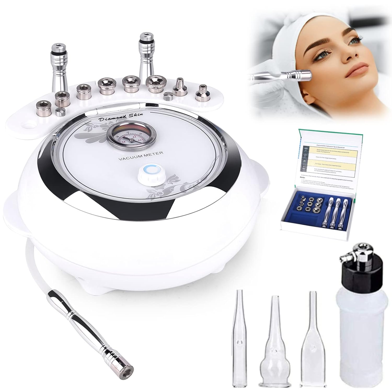 TwoWin 3-in-1 Diamant-Mikrodermabrasionsgerät mit Vakuum & Spray